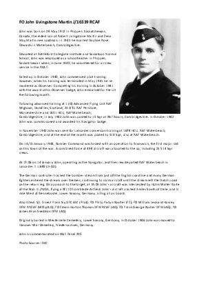 A preview of a PDF biography for Martin, John Livingstone